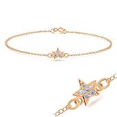 Little Star with CZ Stones Bracelet BRS-179-RO-GP